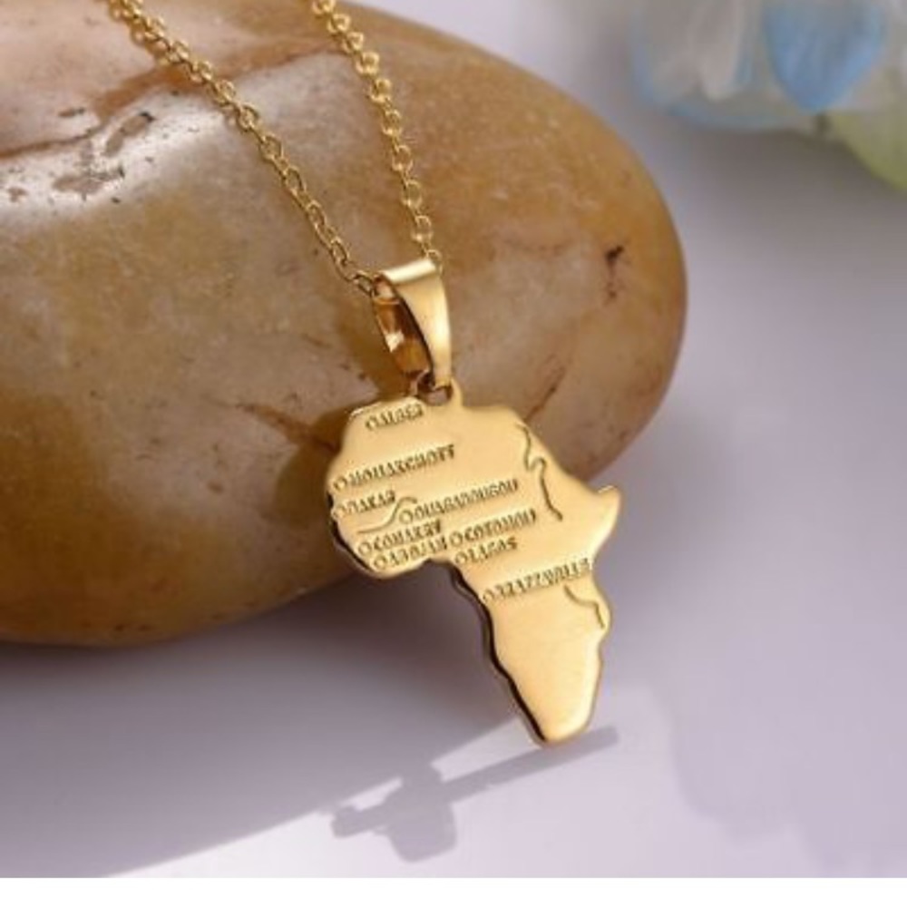 Gold Color Africa Necklace! - Picture 2 of 8
